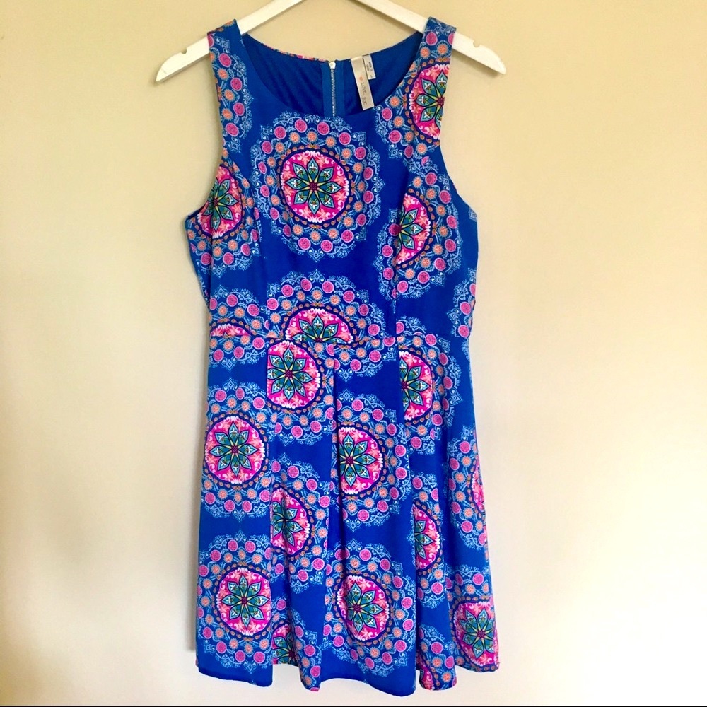 Boho Fit and Flare Mandala Dress